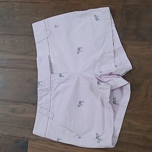 J. Crew Pinkish Lavender City Fit Shorts with Grey Embroidered Zebras size 6
